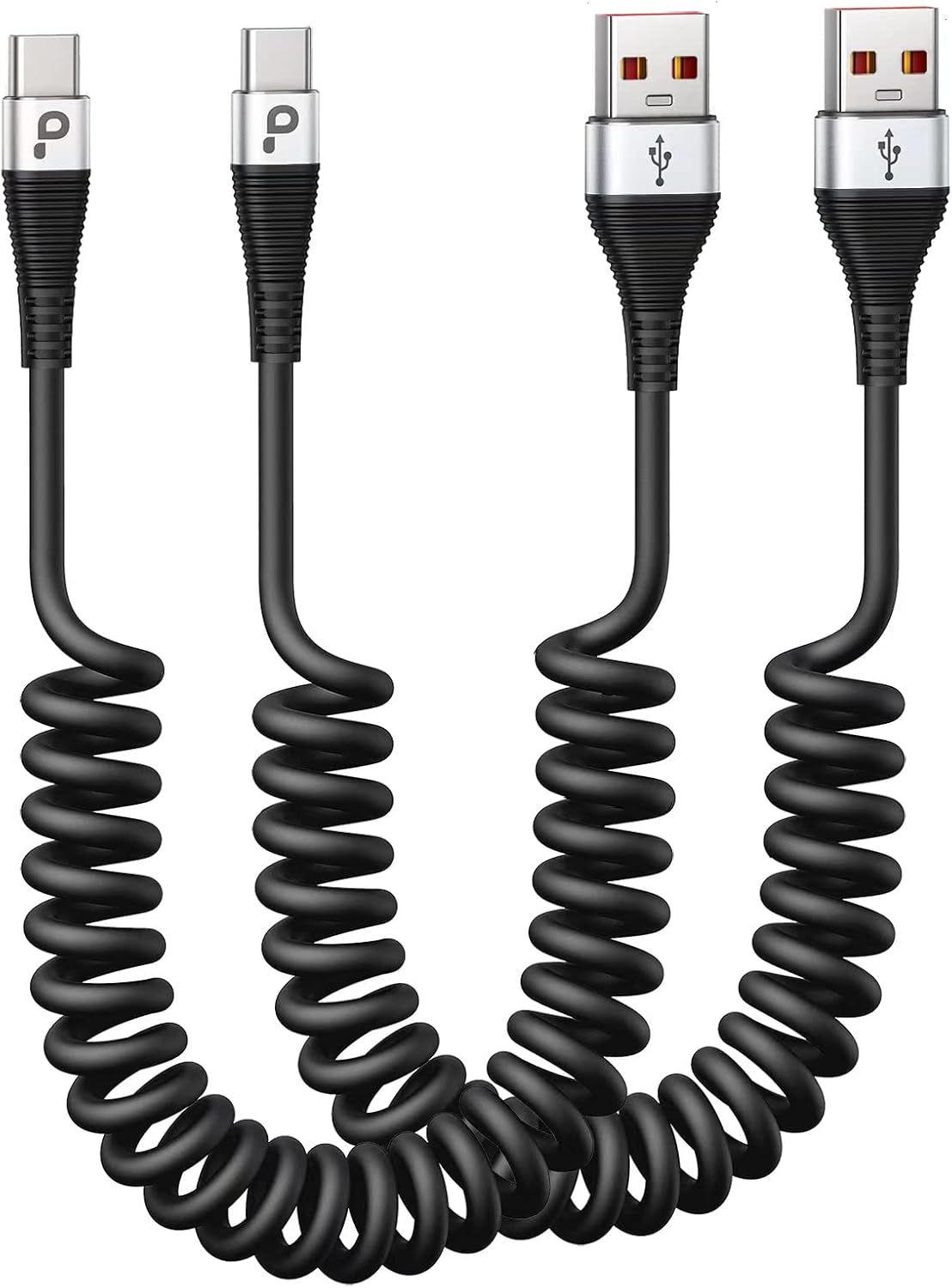 Fast Charge Coiled USB-C Cable for Car - PRAKIE
