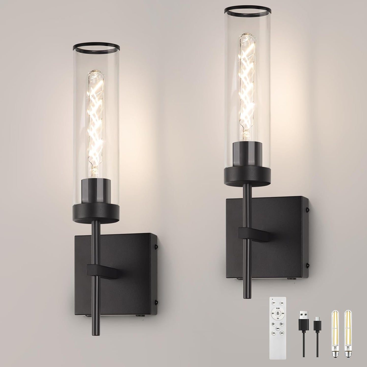 Battery Operated Wall Sconce with Remote Control for Home Use