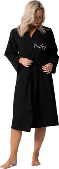 Turkish Linen Waffle Knit Lightweight Kimono Robe - Quick (Style 23BJ)