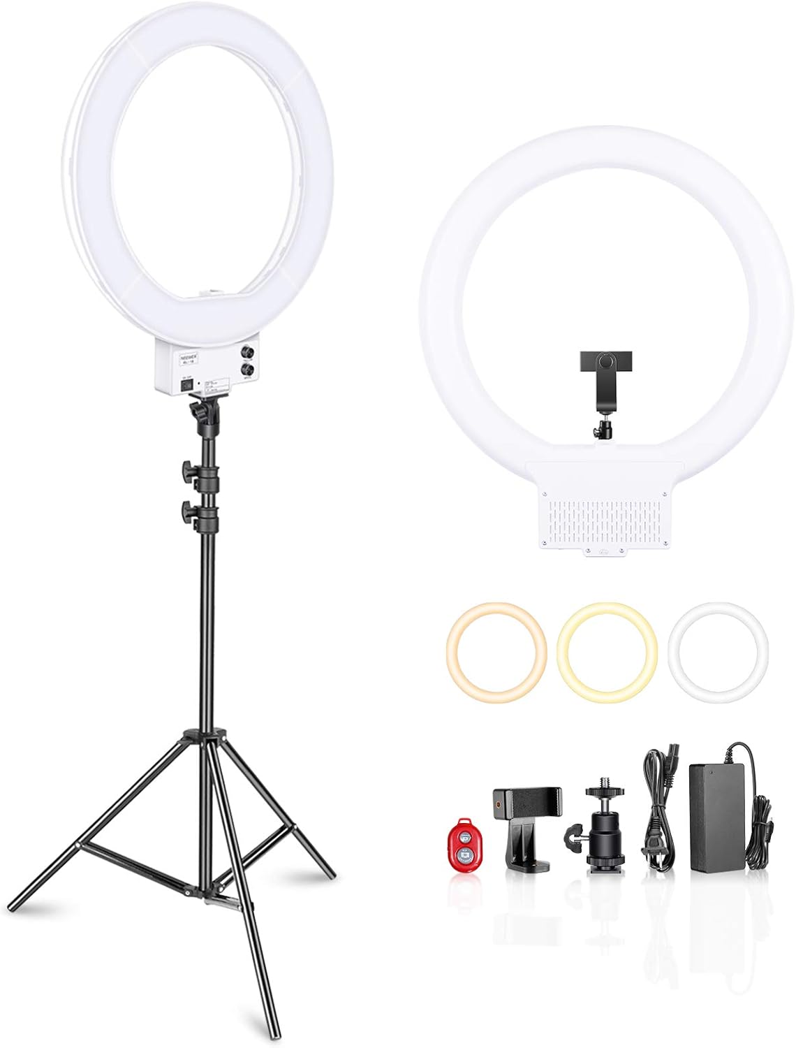 NEEWER 18 Inch Ring Light with Tripod Stand for Perfect Selfies