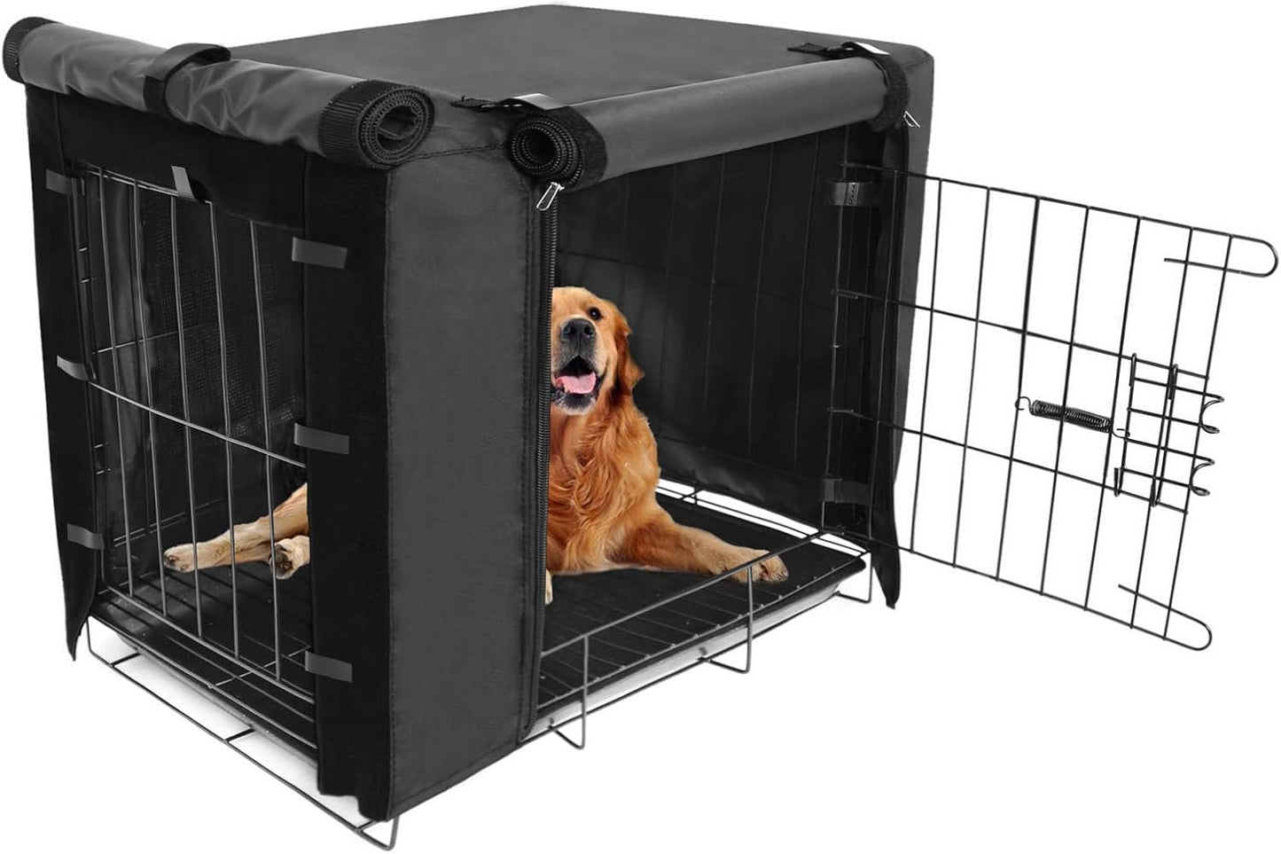 Durable Dog Crate Cover for 48 Inch Wire Crate - Black