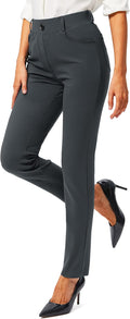 Rammus Womens Yoga Dress Pants with Pockets - Pull On Skinny Slacks If