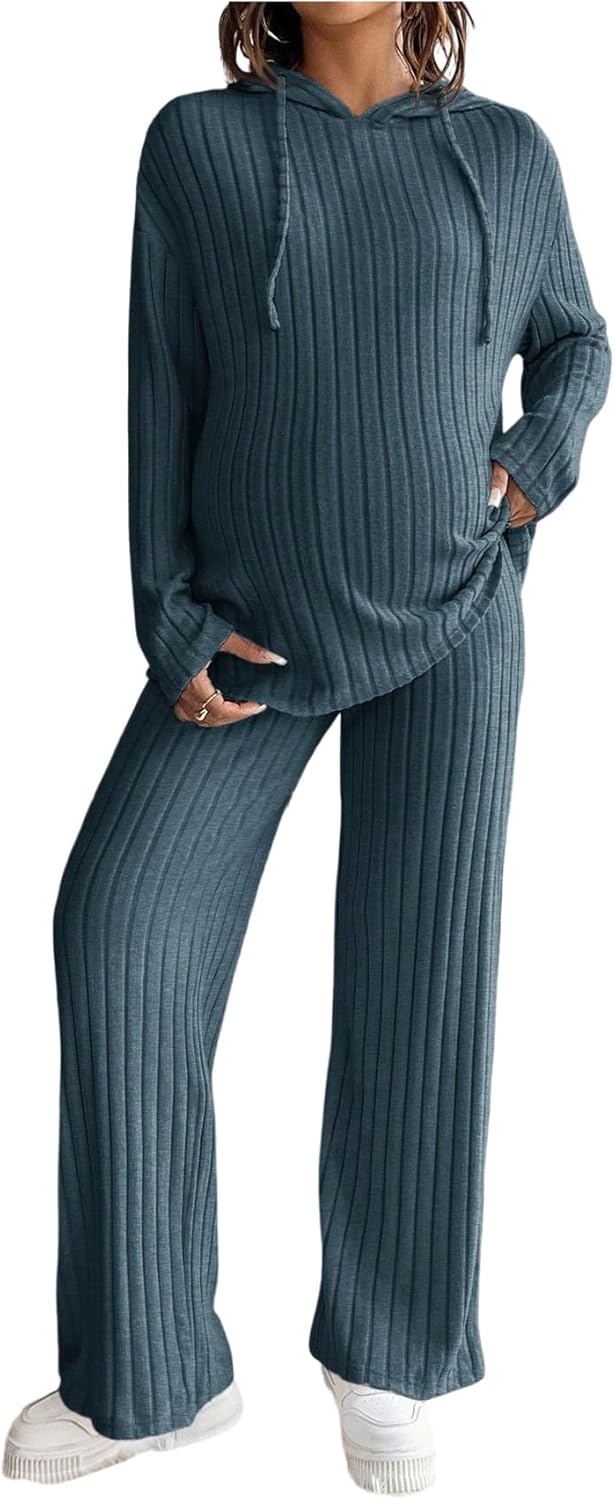 MakeMeChic Women's Maternity 2 Piece Lounge Set for Comfort
