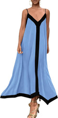 PRETTYGARDEN Women's Summer Maxi Dress - Flowy Elegant V Neck