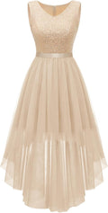 BeryLove Cocktail Prom Dress High Low Sequin Midi - Elegant Sparkle
