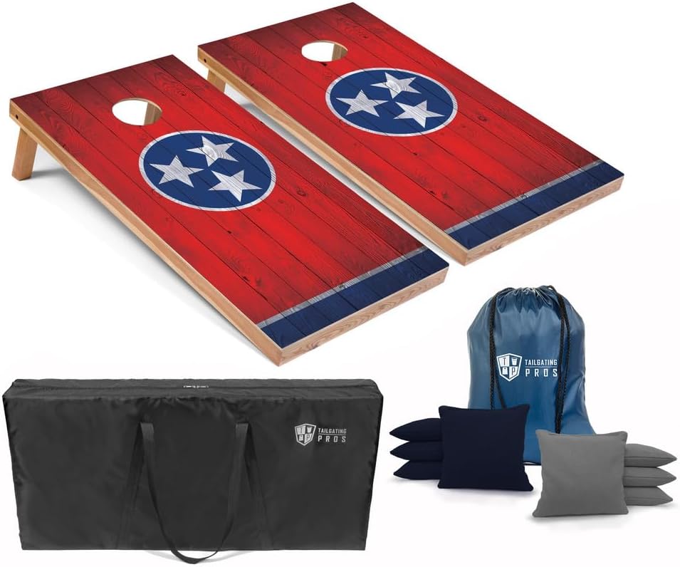 Regulation Cornhole Boards Set with Bean Bags for Tailgating Fun