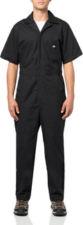 Men's Short Sleeve Coverall Work Jumpsuit - Lightweight Poplin Fit