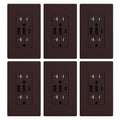 Matte Brown 6-Pack USB Wall Outlet 3-Port 30W - Screwless Plate