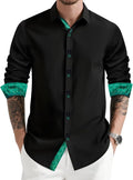 Casual Long Sleeve Button Down Shirt for Men by DiBanGu