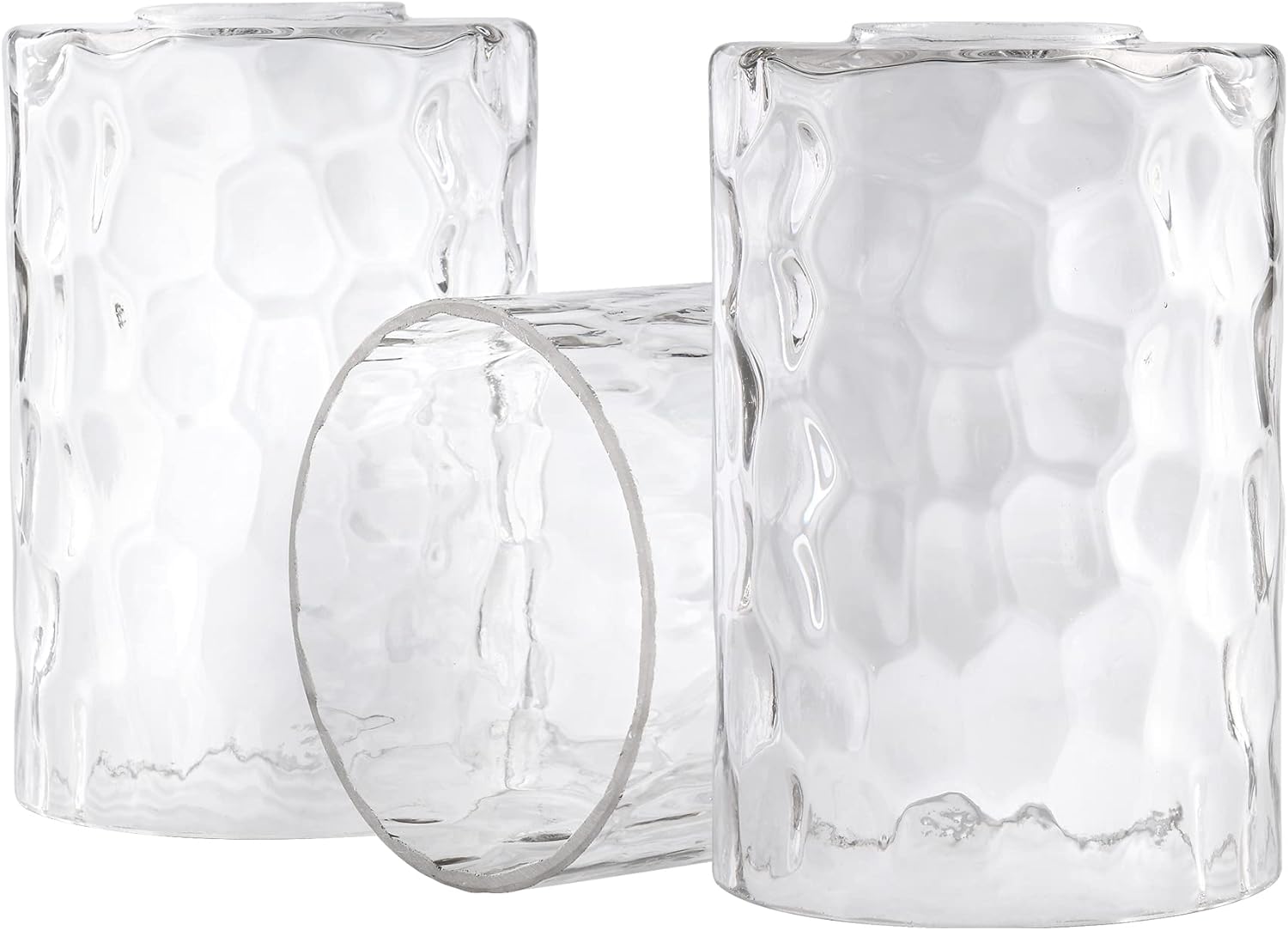 Clear Hammered Glass Lamp Shade Replacement for E26 Bulbs