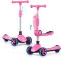 Kids Scooter with LED Lighted Wheels and 3 Adjustable Heights - 2-in-1