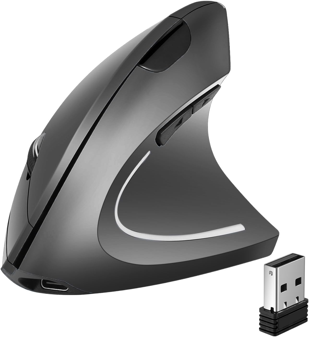 Wireless Vertical Mouse, Ergonomic Design, 1600 DPI, Carpal Tunnel Relief