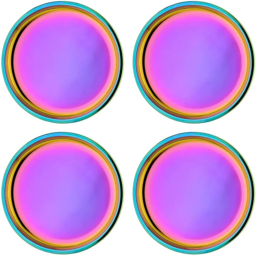 Ahimsa Stainless Steel Plates for Kids - Safe Rainbow Toddler Plates