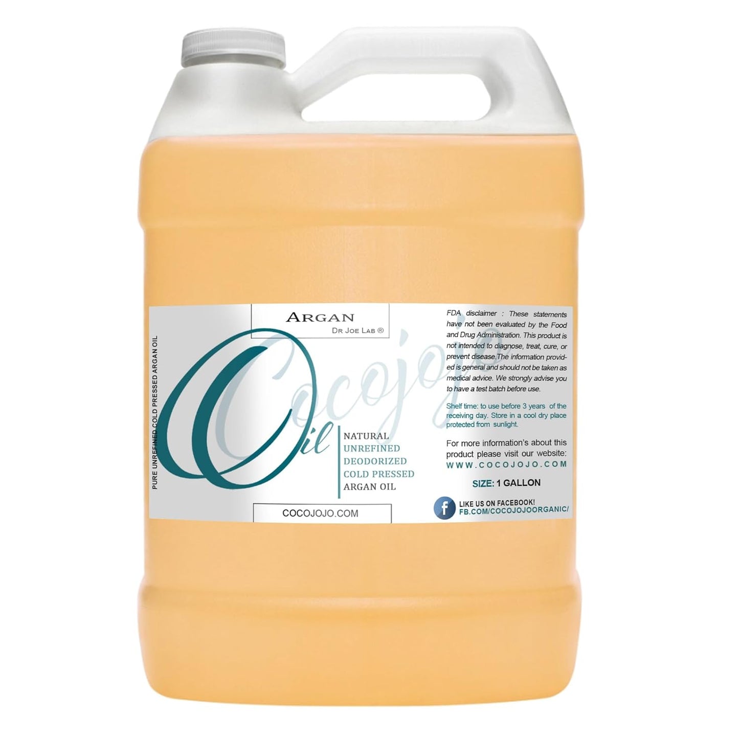 Pure Deodorized Argan Oil for Skin, Hair, and Nails - 1 Gallon