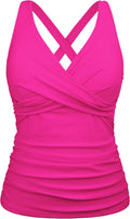 Women Underwire Tankini Top Twist V Neck for Big Busted - Supportive