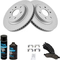 TRQ Coated Rotor & Premium Ceramic Brake Pad Front Kit - Direct Fit
