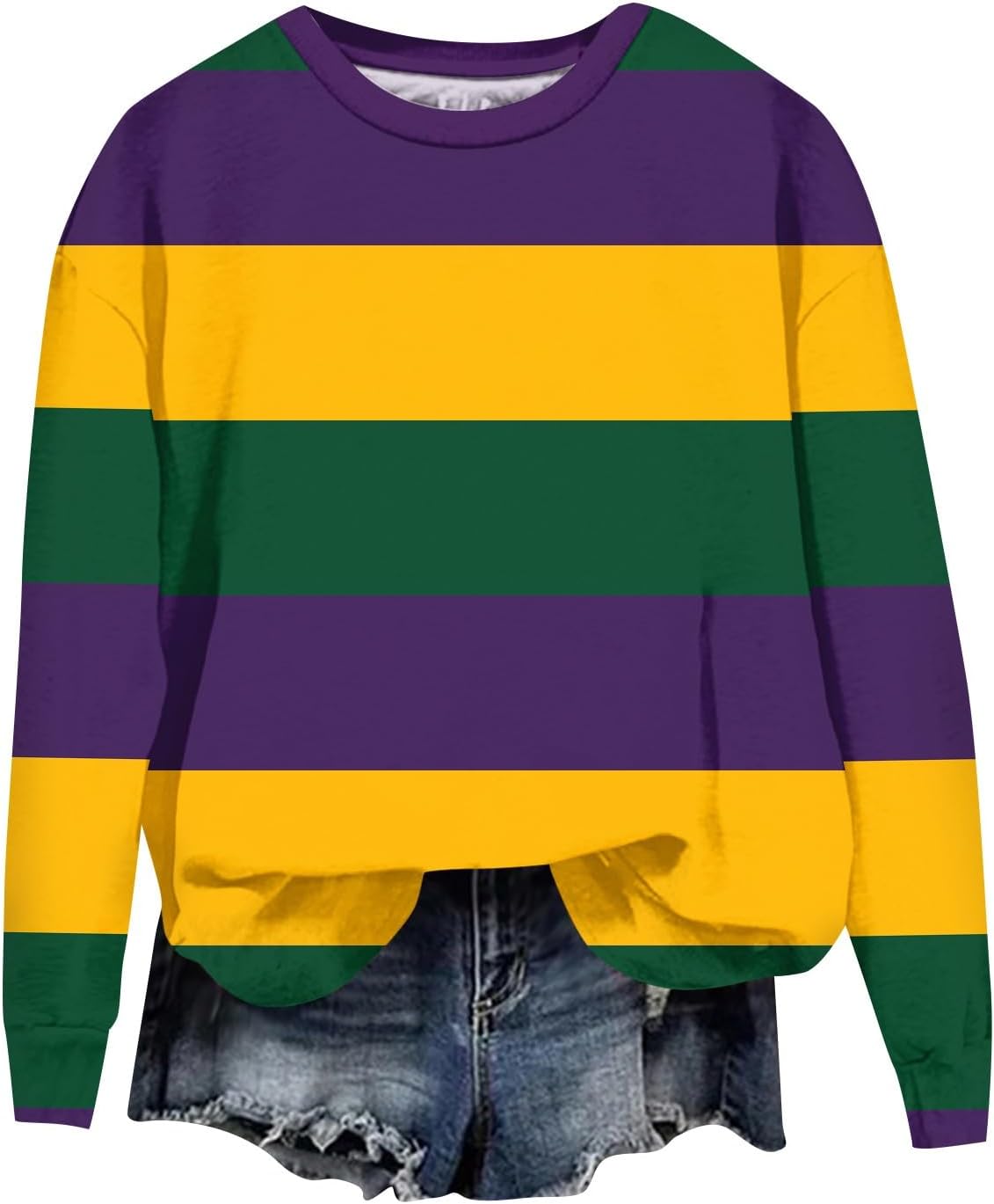 Mardi Gras Masks Graphic Sweatshirt - Trendy Carnival Style!