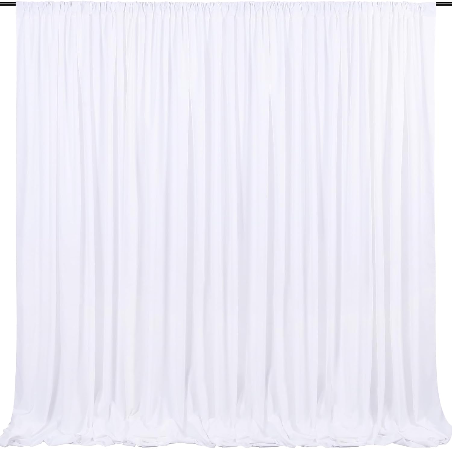 MoKoHouse 10x8 White Photography Backdrop - Thick Fabric - 2 Panels