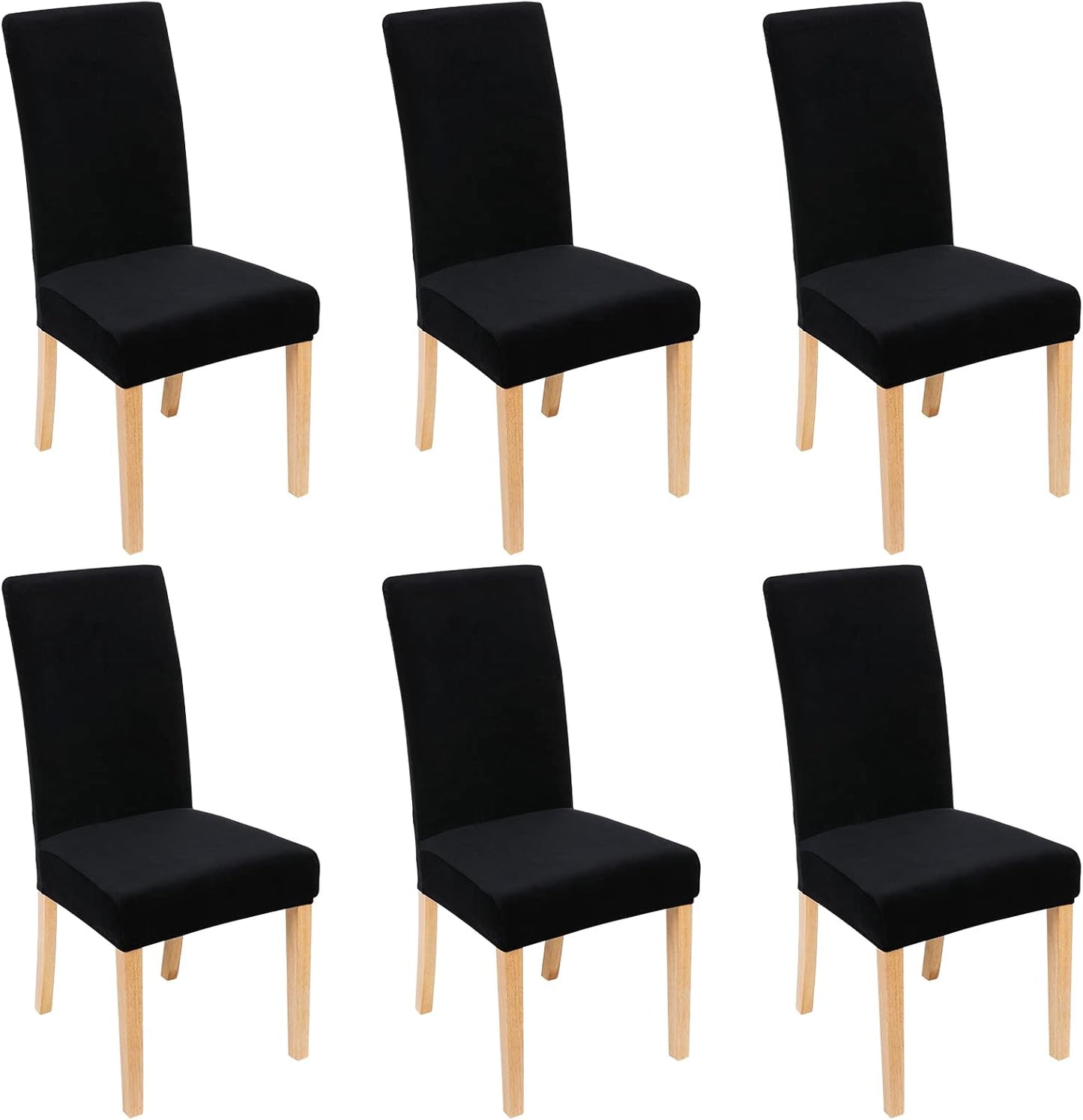Smiry Velvet Stretch Chair Covers for Dining Room Set of 6