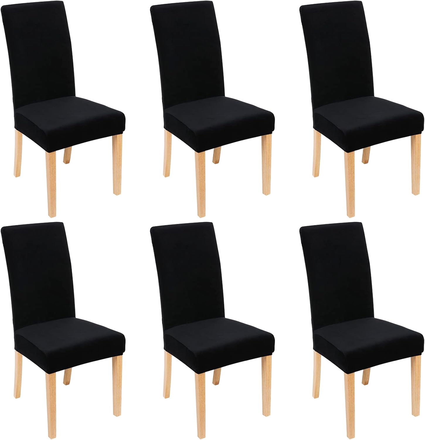 Smiry Velvet Stretch Chair Covers for Dining Room Set of 6