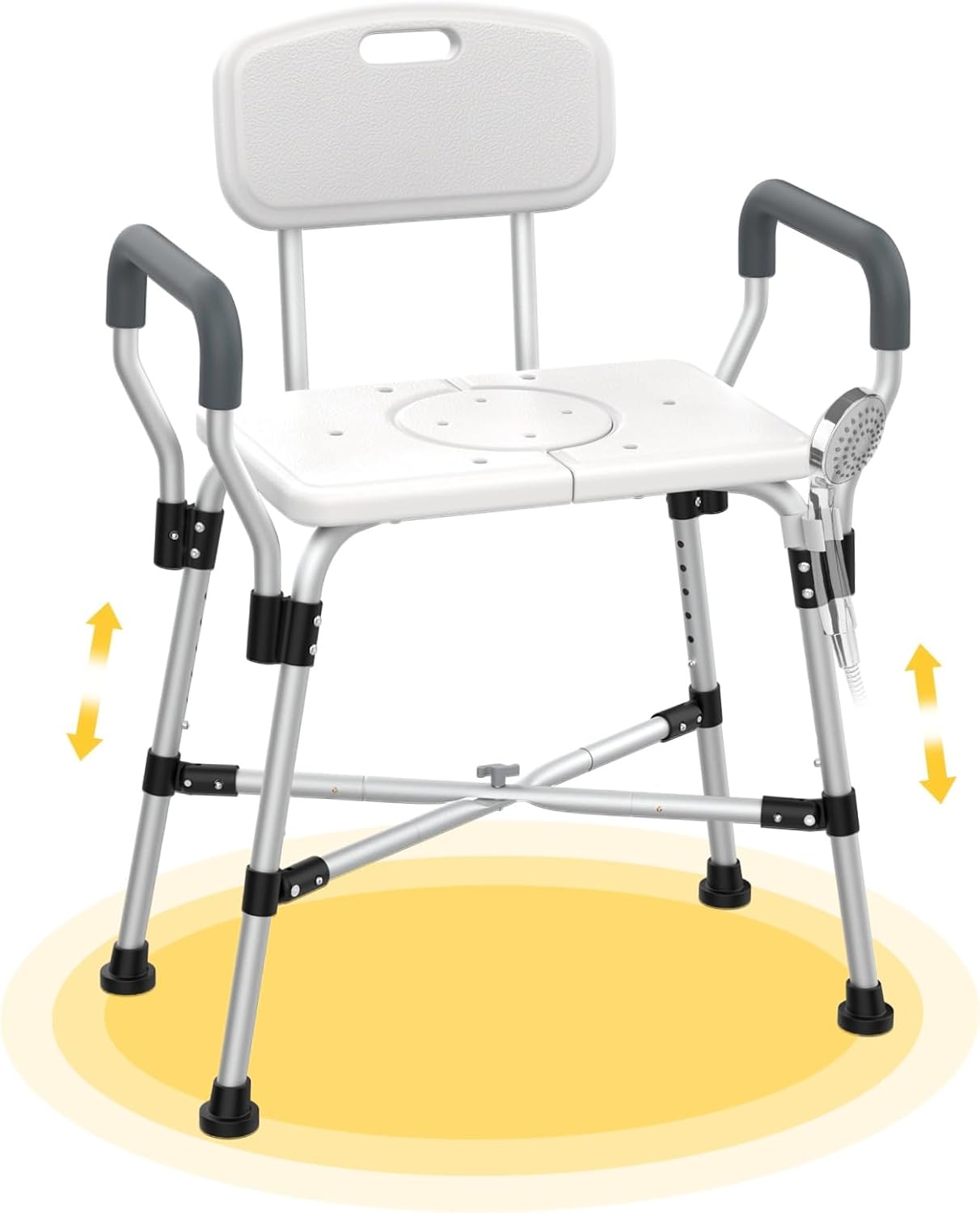 500 lbs Heavy Duty Shower Chair - Height Adjustable