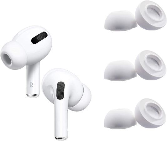 Silicone Ear Tips for AirPods Pro - Fit in Case - 3 Pairs White