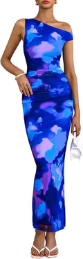 PRETTYGARDEN One Shoulder Floral Maxi Dress - Flattering Summer Fit 20