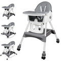6-in-1 Portable High Chair with Safety & Comfort Features - Dark Grey