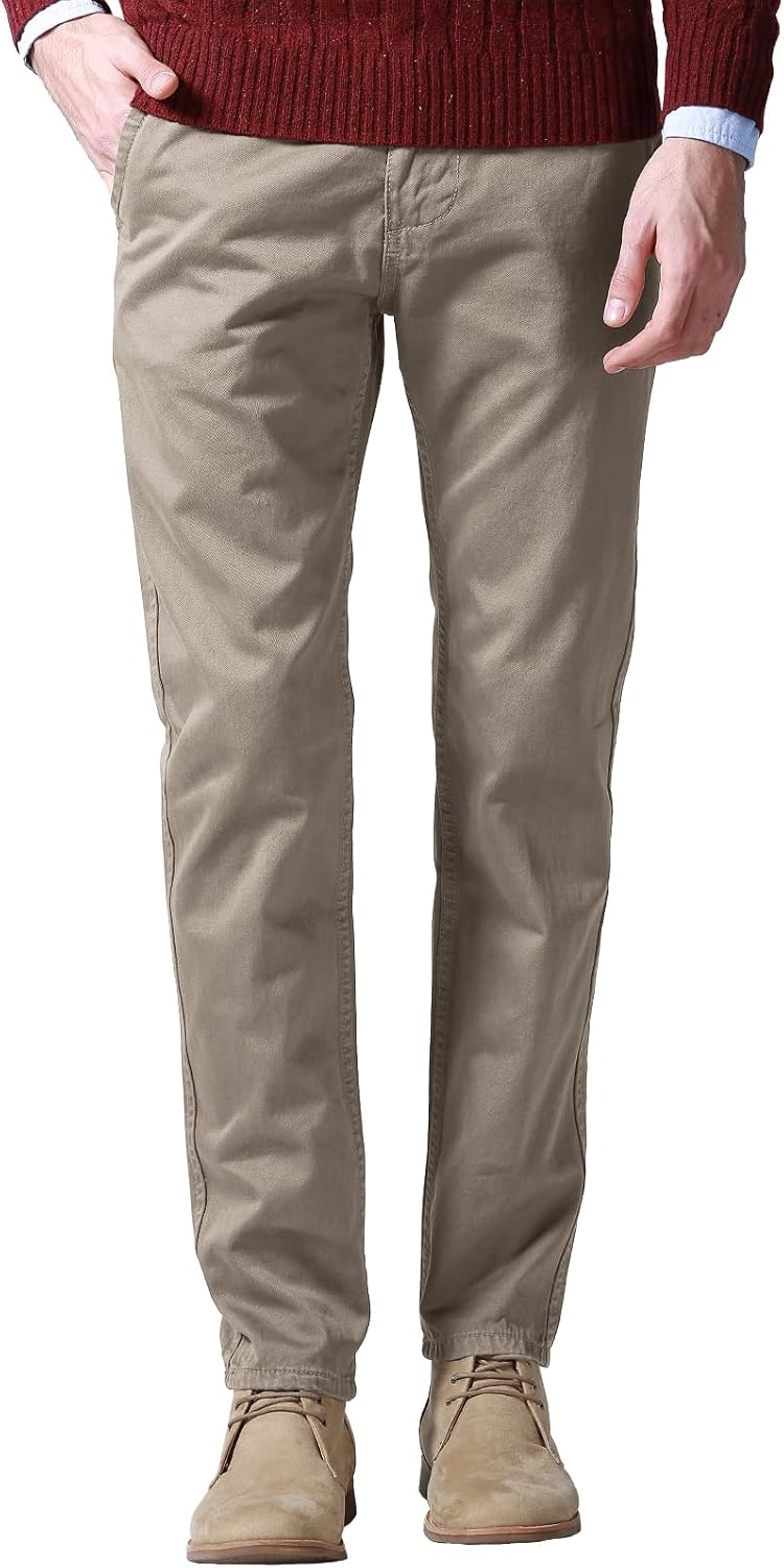 Match Mens Slim Tapered Flat Front Casual Pants for Style