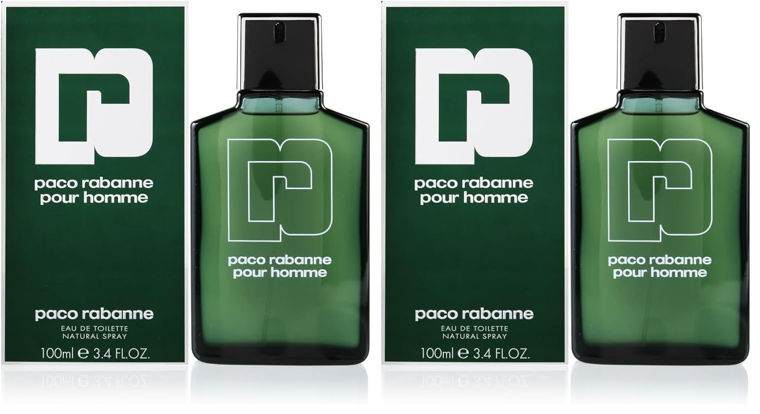 Paco Rabanne For Men Eau De Toilette Spray 3.4 Oz Pack of 2