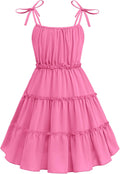 Girls' Summer Sundress Midi Cami with Ruffled Tiers - Easy Fit