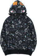 Hoodie Cotton Shark Camo Zip Up Fashion Jacket Sweatshirt - Casual