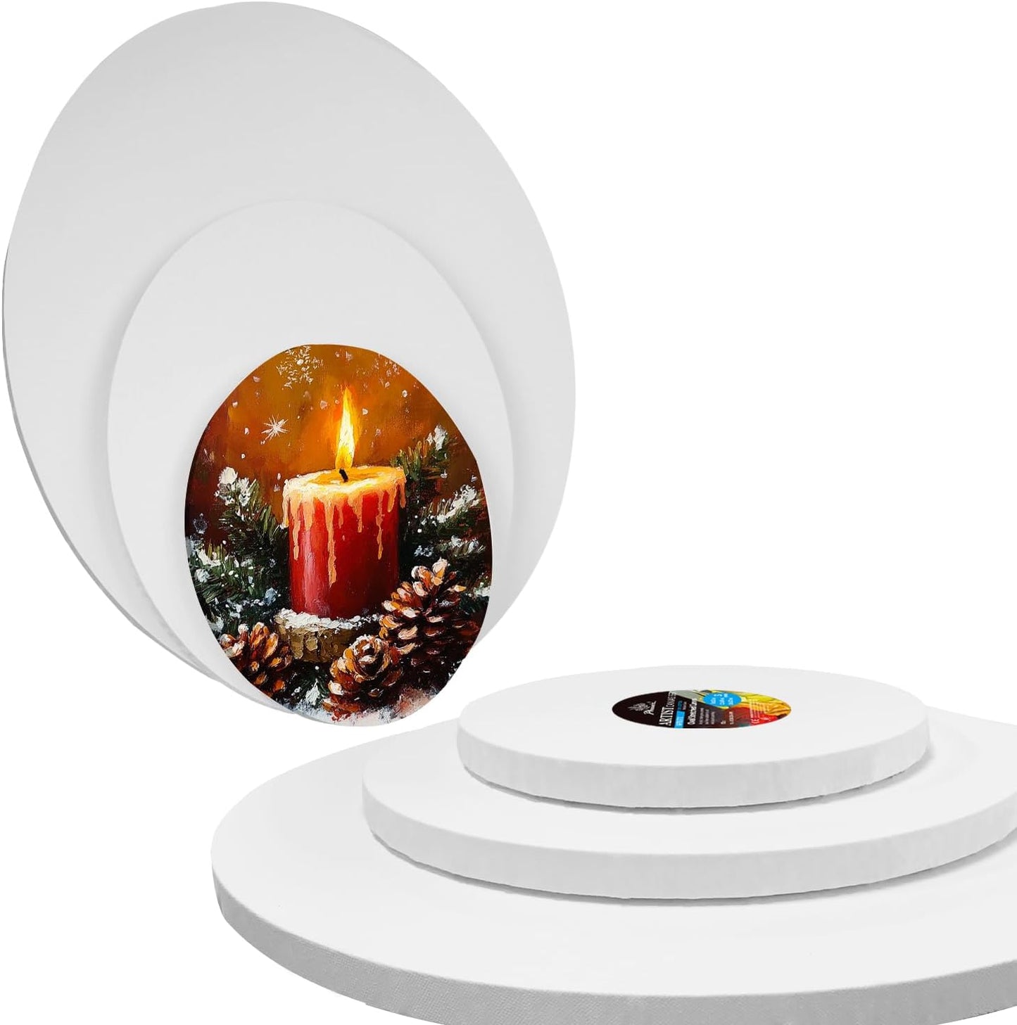 PHOENIX Oval Stretched Canvas 6 Pack for All Your Art Needs