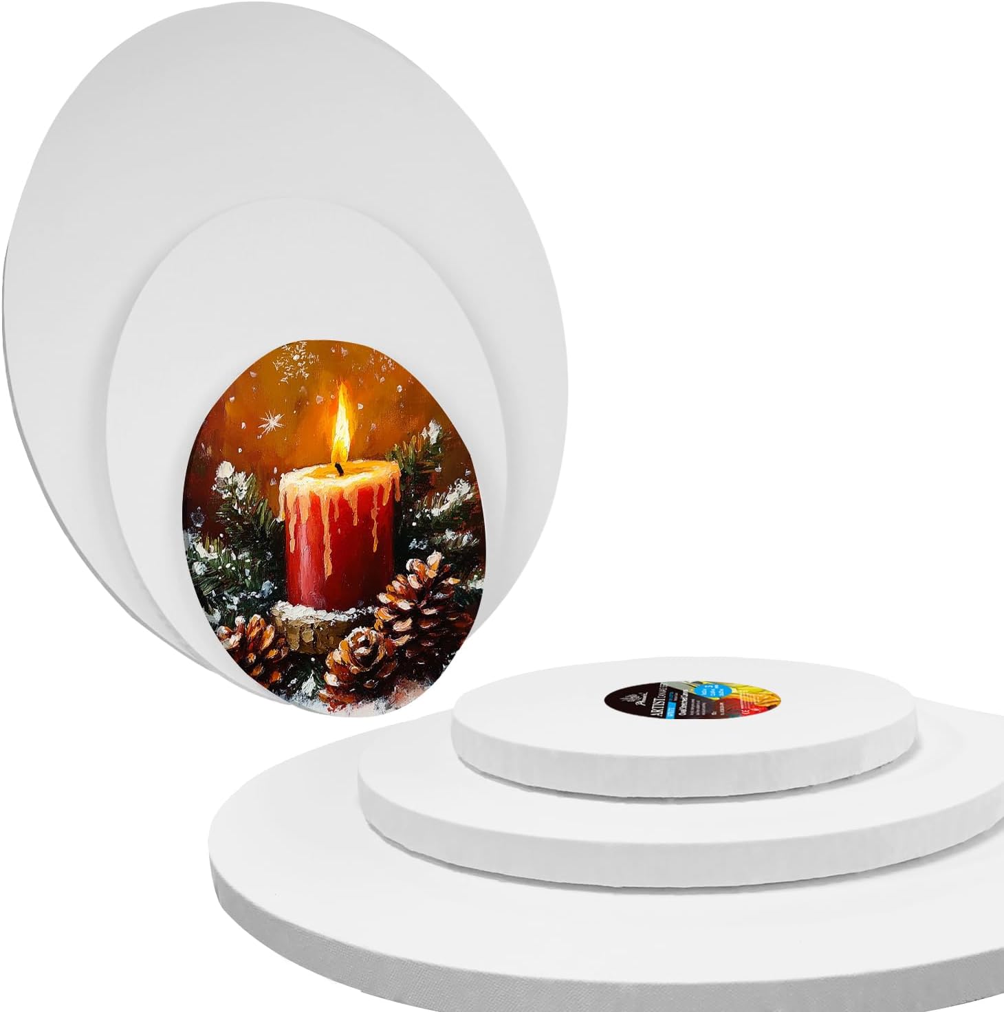 PHOENIX Oval Stretched Canvas 6 Pack for All Your Art Needs