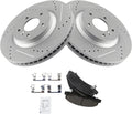 TRQ Front Brake Pad & Rotor Kit Ceramic Premium G-Coated - Quiet