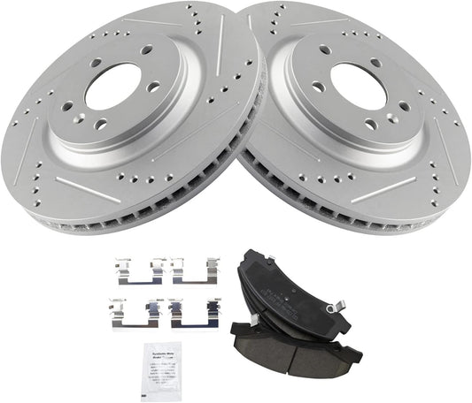 TRQ Front Brake Pad & Rotor Kit for 2008-2009 Buick LaCrosse