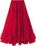 Maxi Tulle Skirt Long Tiered A Line Mesh Tutu - Elegant Flow