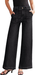 Sidefeel Womens Wide Leg Jeans High Waisted Stretchy Straight Leg cut
