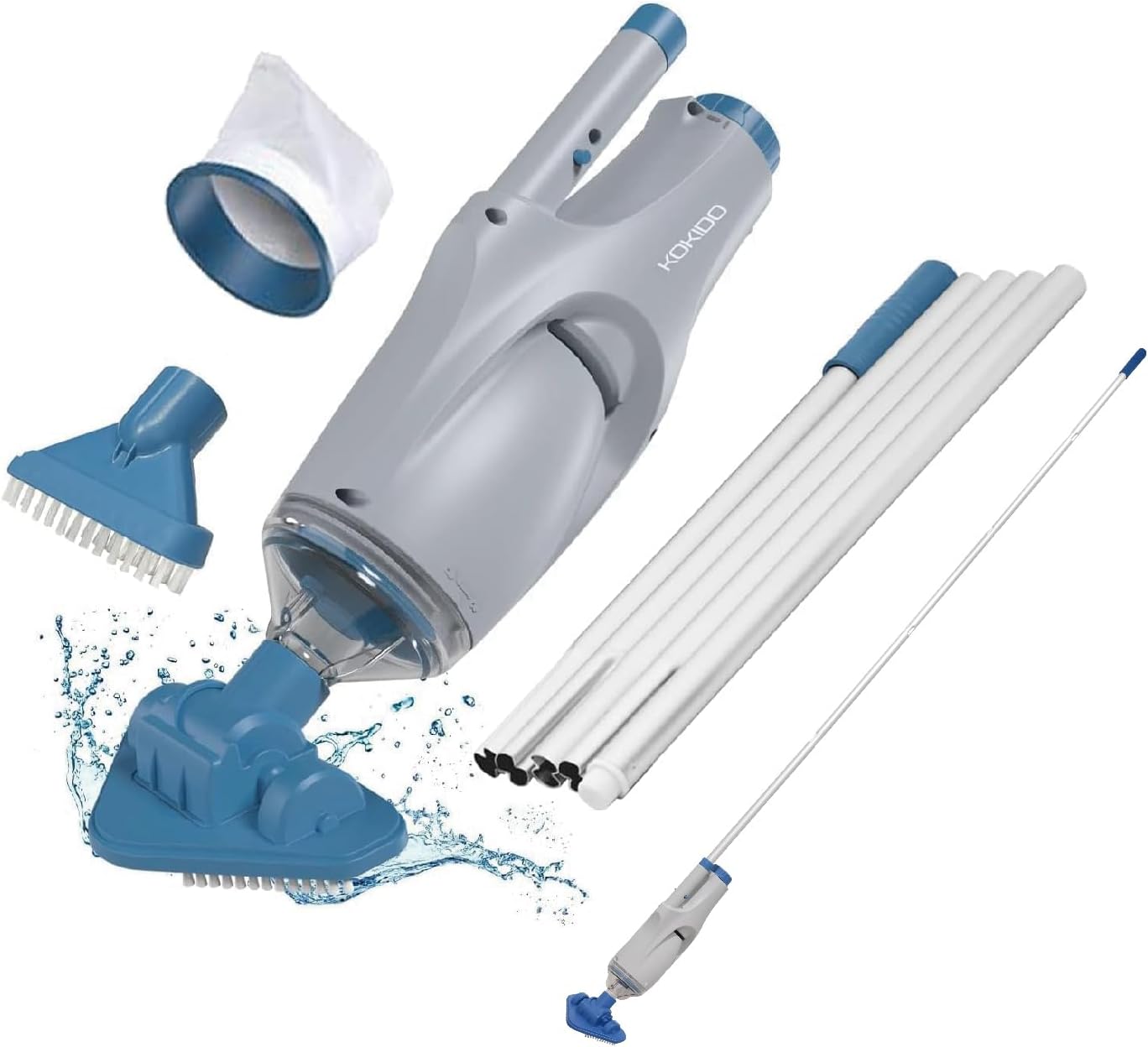 KOKIDO Rechargeable Handheld Hot Tub Spa Pool Vacuum for Easy Cleaning