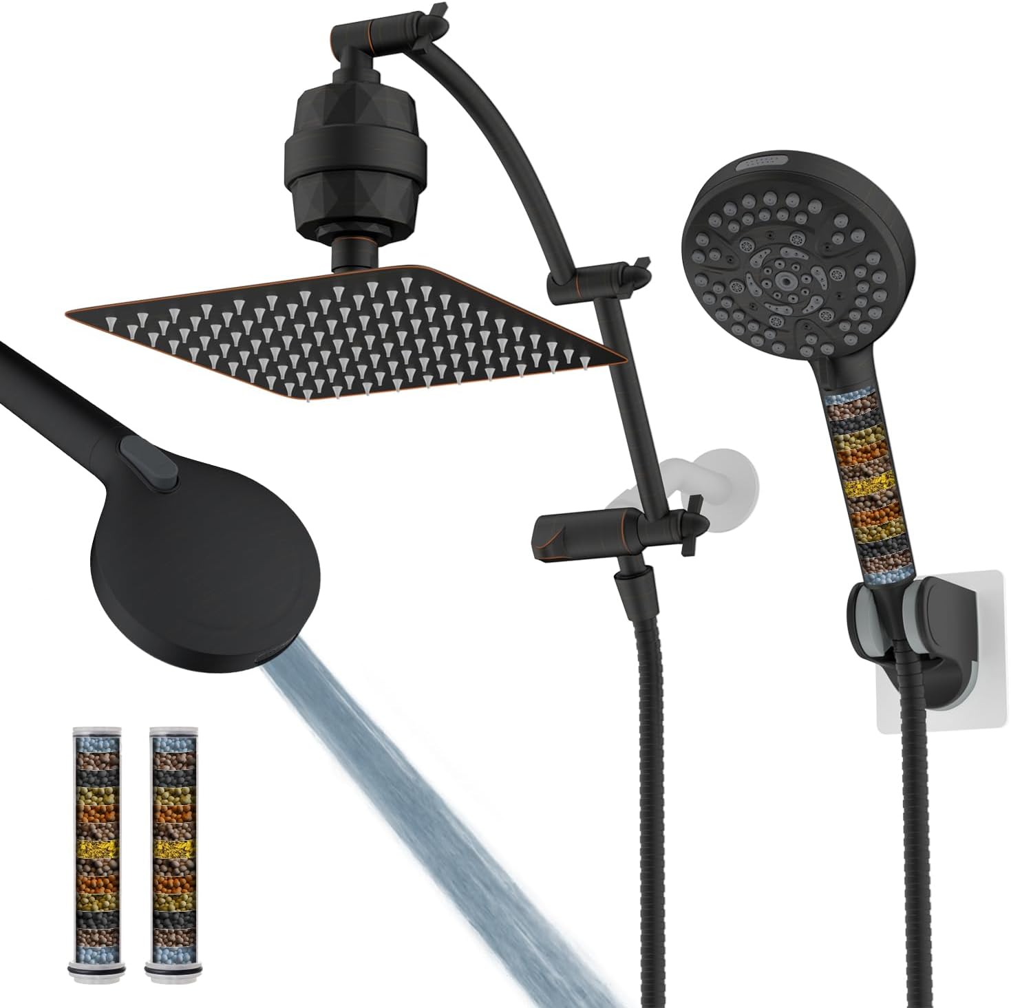 Hibbent 10ft' Dual Filtered Rainfall Shower Head Combo Review