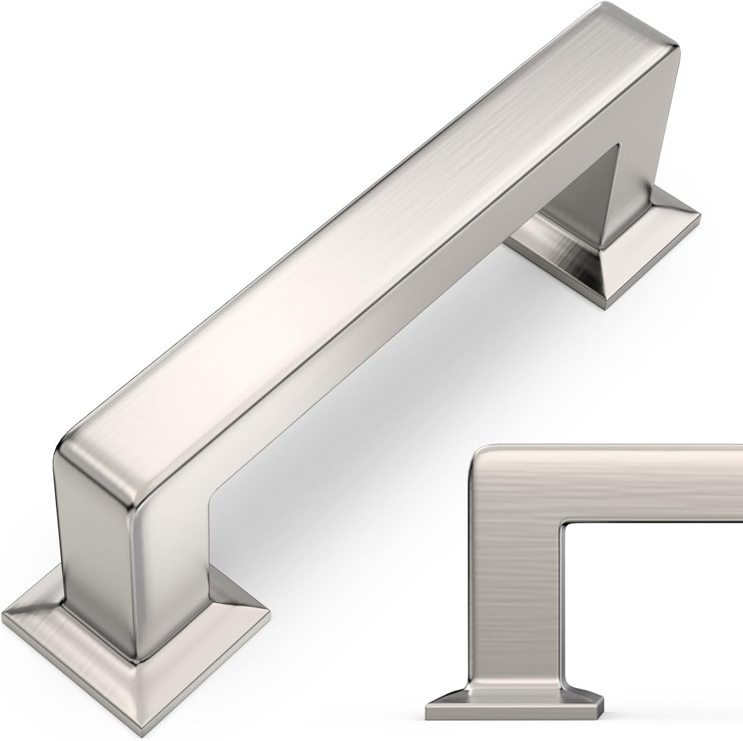 3 inch Brushed Satin Nickel Kitchen Cabinet Handles - 10 Pack