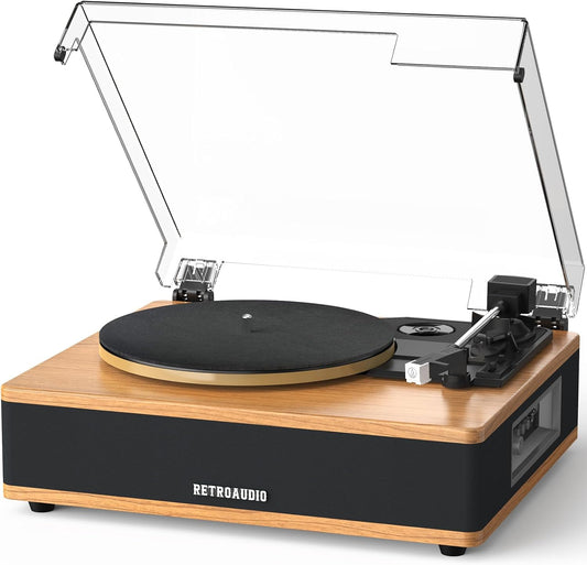 Vinyl Record Player with Bluetooth Speakers for High Fidelity Sound