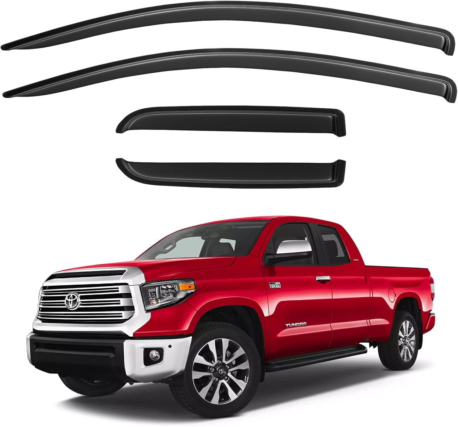 Window Rain Guards Visors Shield for 2007-2021 Toyota Tundra