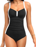 Tempt Me Ruched Slimming One Piece Swimsuit - Tummy Control Vintage we