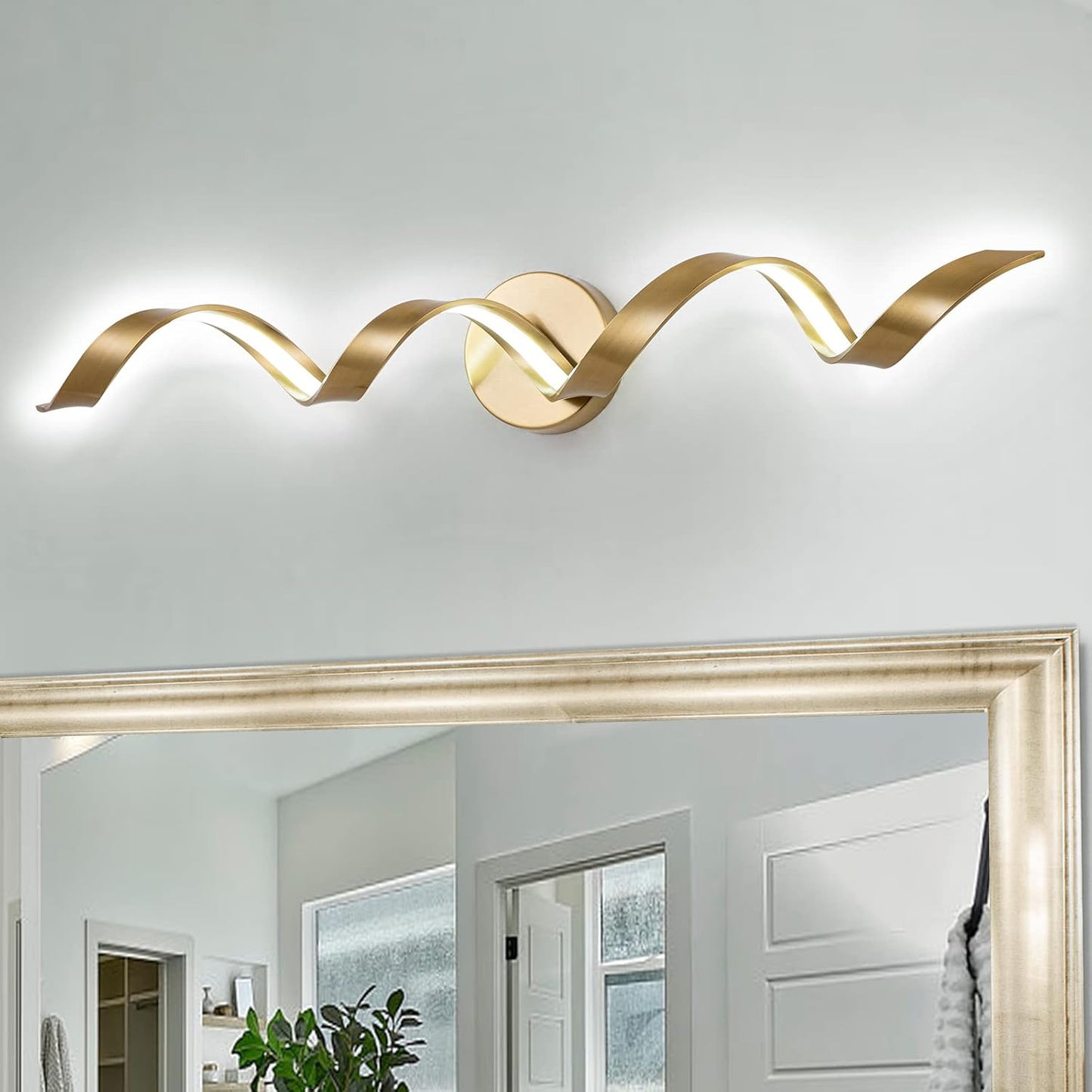 Dimmable Modern LED Bathroom Vanity Light with Unique Spiral Design