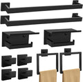 Matte Black Towel Bar Set 10-Piece Bathroom Hardware Set - Modern