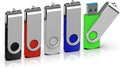 TOPESEL 5 Pack 128GB USB 3.0 Flash Drive Thumb Drives - Mixed Colors