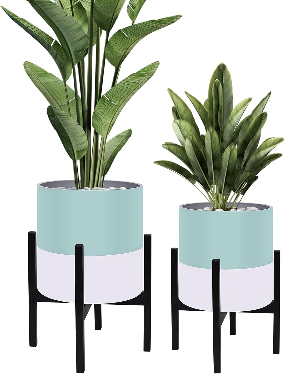 10 & 12 Inches Plant Pots with Stand for Modern Indoor Decor