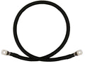 4 AWG 4 Gauge Single Black 7 ft Cable w/3/8 Lugs - Heavy Duty Battery