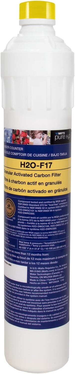 Watts Premier H2O-F17 GAC Carbon Filter Replacement for Pure H2O